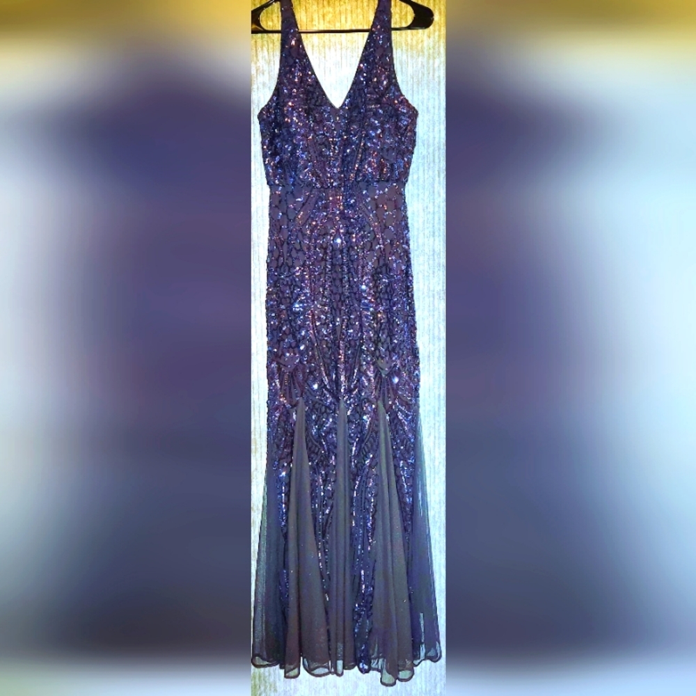 Woman's NIGHTWAY Sequin Strapless Gown